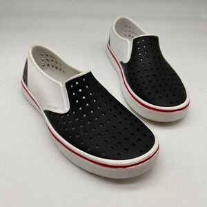 Native Kids Slip On Shoes Navy White Red Perforated Water Ready Size J3